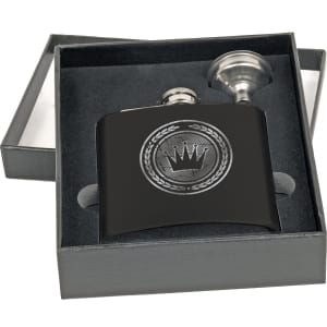 6 oz Matte Black Flask Set with Presentation Box