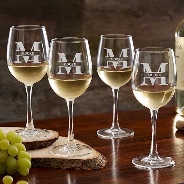 Engraved Wine Glass