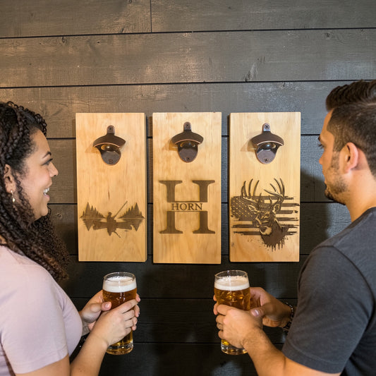 Wall mounted bottle opener